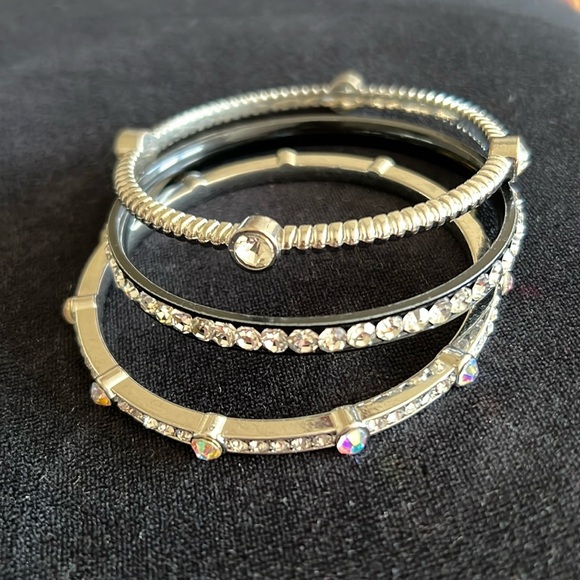 Cache Jewelry - Vintage Cache iridescent rhinestone bangle set